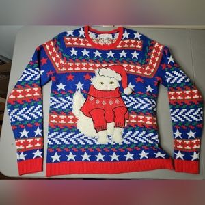 Jolly Sweaters Ugly Christmas Cat Sweater SIZE Large